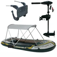 Intex Schlauchboot-Set Seahawk 4 inkl. Außenbordmotor, Befestigung | Überdachung