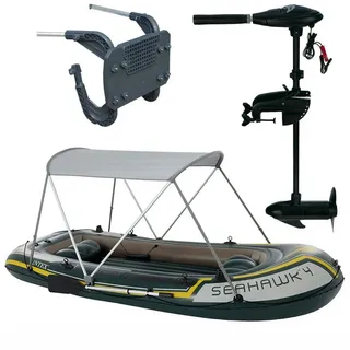 Intex Schlauchboot Seahawk 4 inkl. Außenbordmotor, Befestigung Überdachung