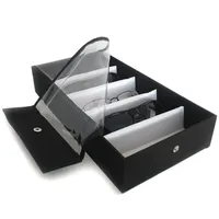 Yudu Brillenetui Brillenkoffer Brillenständer für 5 Brillen mit Schutzfolie