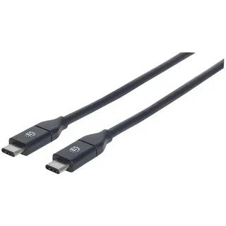 Manhattan USB-Kabel USB 3.2 Gen2 (USB 3.1 Gen2) USB-C® Stecker, USB-C® Stecker 0.50m Schwarz