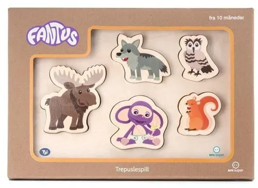 WOODEN PUZZLE 5 BRICKS FOREST ANIMALS