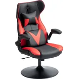 Vinsetto Gaming Stuhl mit Wippenfunktion, ergonomischer Computerstuhl, höhenverstellbar Bürostuhl, drehbar mit Kopf- und Lendenkissen, bis 120 kg belastbar, Schwarz+Rot