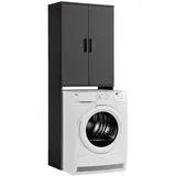 mokebo Der Saubermann Waschmaschinenschrank 65 x 180 x 34 cm Schwarz