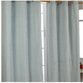 Homescapes - Gardinen mit Ösen Gingham im 2er Set, 137 x 117 cm