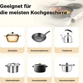 Wiltec Doppelkochplatte Kochplatte elektrisch mit Thermostat und Überhitzungsschutz Camping Herdplatte aus Gusseisen Elektro Kochplatte