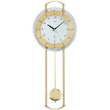 AMS 5255 Wanduhr - mit Funkpendelwerk, Elegante Funkpendeluhr, Uhr mit Pendel, Funkwanduhr mit arabischen Ziffern, Facettiertes Mineralglas, Pendeluhr für Wohnzimmer & Büro, Maße: 24 x 60 x 6 cm