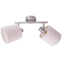 NÄVE Spotleuchte Deckenlampe, Metall Textil natur, 2x E14, Lxh 46x22 cm