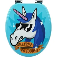 Sanfino WC Sitz Funky Unicorn Toilettendeckel mit Absenkautomatik aus