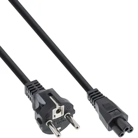 InLine Netzkabel für Notebook, 3pol Kupplung, schwarz, 3m