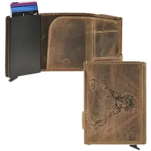 GREENBURRY Vintage Hunting Kartenetui Herren Geldbörse braun