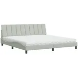 vidaXL Bett mit Matratze Hellgrau 200x200 cm Samt