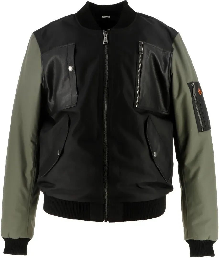 Helstons H-Bomb Motorfiets textiel jas, zwart-groen, 4XL Voorman