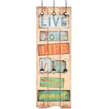 vidaXL Wandgarderobe mit 6 Haken 120 x 40 cm "LIVE LIFE"