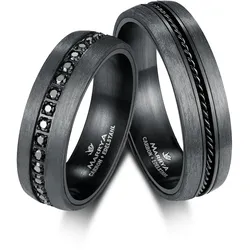 Verlobungsring MARRYA "Carbon Ringe Trauringe Eheringe Partnerringe" Gr. 58, schwarz (herren ring, schwarz), Fingerringe, Damen, 58, Carbon