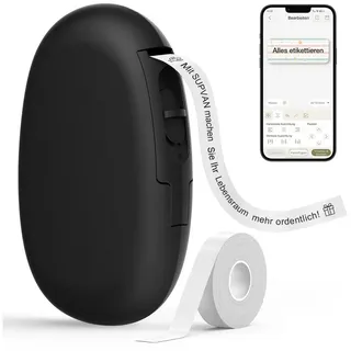 supvan Katasymbol Etikettendrucker, Mini Bluetooth E10 Selbstklebendes Etikettiergerät - Tragbarer Labeldrucker Mini Label Printer mit iOS Android,Für Zuhause, Büro
