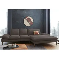 W.SCHILLIG Ecksofa enjoy&MORE, Designsofa, bequem, zeitlos und elegant, L-Form, Sitztiefenverstellung, Füße bronze pulverbeschichtet, Breite 310 cm braun