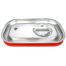 AcMax GN 1/4 Deckel Gastronormbehälter Silikon Abdeckung GN-Behälter Edelstahl