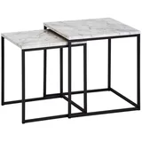 Wohnling Beistelltisch 2er Set, Marmoroptik