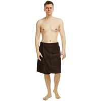 Arus Kilt Saunakilt, 100% Bio-Baumwolle, mit Gummizug und Klettverschluss, knielang, 100% BIO-Baumwolle braun P / S