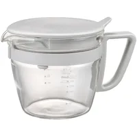 HARIO OTPM-40-PGR Easy Teekanne, Teekanne, Hellgrau, praktisches Fassungsvermögen, 400 ml, hitzebeständiges Glas, Speicher enthalten, hergestellt in Japan