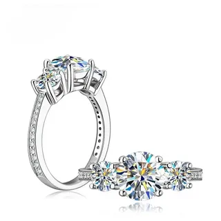 ROUGEMONT Verlobungsring Moissanit Verlobungsring 925 Silber Weißgold +Zertifikat 2,0ct, Echtschmuck +Echtheitszertifikat silberfarben 6
