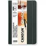 Canson Graduate Book, Skizzenbuch, doppelseitig: körnig und glatt, 220 g/m2, Sketchbook Hardcover, 14 x 21,6 cm, Natur, 64 Blatt, 5.5x8.5, Getöntes hellbraunes Papier