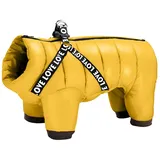 CMZYBBD Hundemantel Winterhundkleidung Warmes Hundesjacke Mantel wasserdichte Kleine Mittlere Hunde Haustier Kleidung Overall Für Französische Bulldogge-gelb-4xl