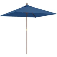 VidaXL Sonnenschirm mit Holzmast Azurblau 198x198x231 cm