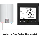 Crezuo Smart-wlan-thermostat, Temperaturregler, 5a, App-steuerung, Kompatibel Mit Alexa / Thermostat Für Gas- Und Warmwasserboiler – Schwarz