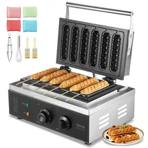 Vevor Waffeleisen 6-teilig 1500 W Silber
