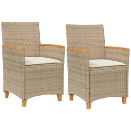 vidaXL Gartenstuhl 53 x 62 x 29,5 cm beige 2 St.