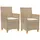vidaXL Gartenstuhl 53 x 62 x 29,5 cm beige 2 St.