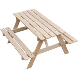 TIMBELA Kindersitzgarnitur aus naturholz- H50 x 90 x 90 cm - Natur