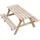TIMBELA Kindersitzgarnitur aus naturholz- H50 x 90 x 90 cm - Natur