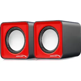 Audiocore AC870 Kompakt Stereo-Lautsprecher PC 2x3 Watt RMS Rot
