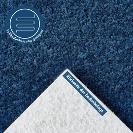 Andiamo Teppichboden ANDIAMO "Ines, Kräuselvelours, Gesamthöhe 8,5 mm, Luxusklasse LC2", blau (dunkelblau), B:400cm L:300cm, Kunstfaser, Teppiche, Uni Farben, Breite 400 cm, strapazierfähig & pflegeleicht