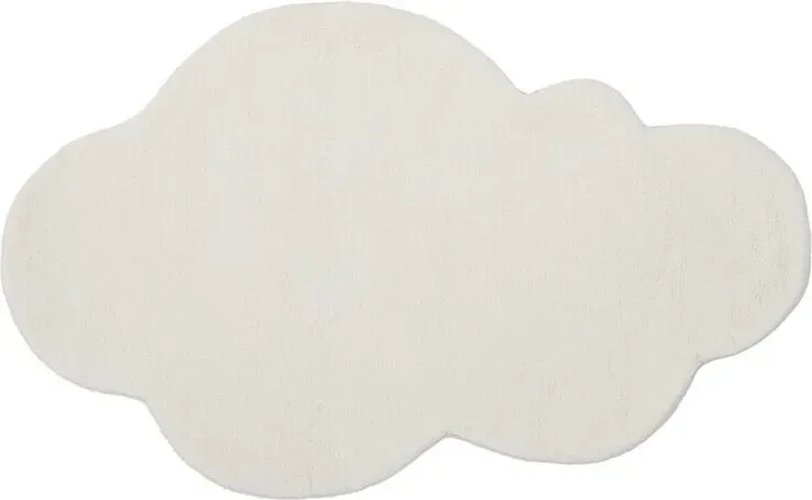 Premier Kids 100 % Baumwolle, handgewebt, Teppich in Wolkenform, 100 cm x 60 cm, Weiß