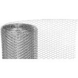 Proregal Maschendrahtzaun Sechseckgeflecht Keepy Höhe 1,0 Meter, Länge 25 Meter, Maschenweite 16mm, Drahtstärke 0,7mm, Verzinkt Drahtzaun Hasendraht