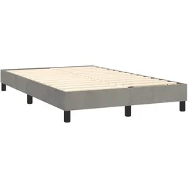 vidaXL Boxspringbett mit Matratze & LED Hellgrau 120x200 cm Samt