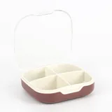 ALXBSONE Pillenbox 4 Fächer Tragbare Tablettenbox Reise Klein Medikamentenbox Mit füR Medikamente, Vitamine, FischöL, NahrungsergäNzungsmittel Usw(Violett)