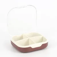 ALXBSONE Pillenbox 4 Fächer Tragbare Tablettenbox Reise Klein Medikamentenbox Mit füR Medikamente, Vitamine, FischöL, NahrungsergäNzungsmittel Usw(Violett)