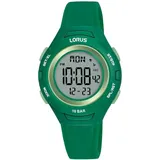 Lorus R2391PX9 34 mm Digitalgehäuse grün Silikonarmband grün One Size