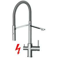 VIZIO Niederdruck 3 Wege Wasserhahn Einhebelmischer Silber