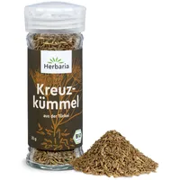 Herbaria Kreuzkümmel bio 35g Streuer – Bio Kreuzkümmel ganze Samen – Bio Cumin - Bio-Gewürz für indische und orientalische Gerichte – Premium Bio-Qualität - im praktischen Glas-Gewürzstreuer