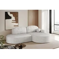 kaiser möbel Ecksofa mit Schlaffunktion und Bettkasten Modena Runden stoff Poso Beige Rechts - Beige