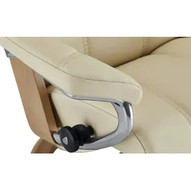 Stressless Relaxsessel mit Hocker Leder 76 x 100 x 71 cm creme