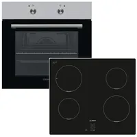 Vestel Herdset Vestel Backofen Pizzastufe + Bosch Induktionskochfeld Quick