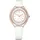 Swarovski Crystalline Aura Uhr, Schweizer Produktion, Lederarmband, Weiß, Roségoldfarbenes Finish