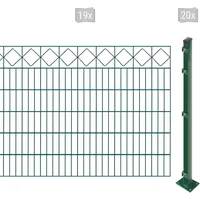 Arvotec Doppelstabmattenzaun »EASY 120 zum Aufschrauben "Karo" mit Zierleiste«, Zaunhöhe 120 cm, Zaunlänge 2 - 60 m, 78902327-0 dunkelgrün H/L: 120 cm x 38 m