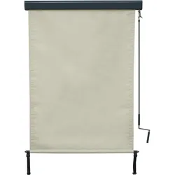 Mendler Vertikalmarkise HWC-F42, Senkrechtmarkise Sichtschutz Außenrollo Rollo, UV-Schutz 50 Stoff ~ 250x100cm, creme-beige